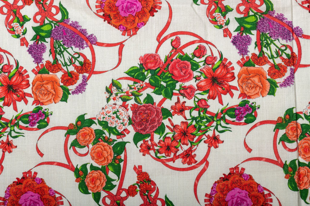 Hermès Vintage Flower Sarong Linen Silk