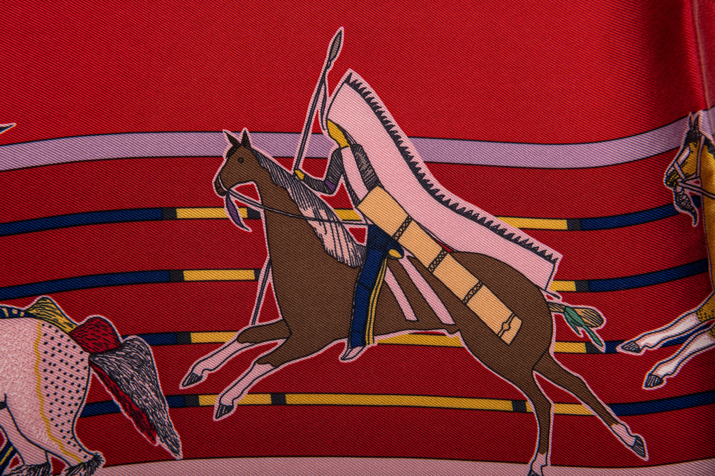 Hermès Pani la Shar Pawnee Scarf Red