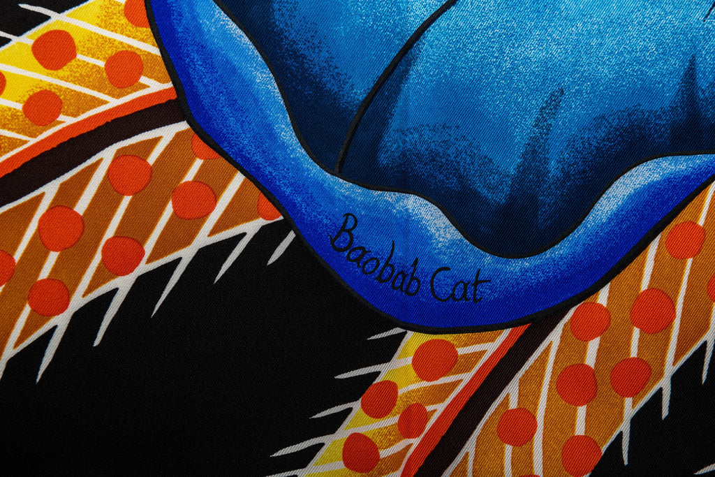 Hermès Black & Blue Jaguar Scarf