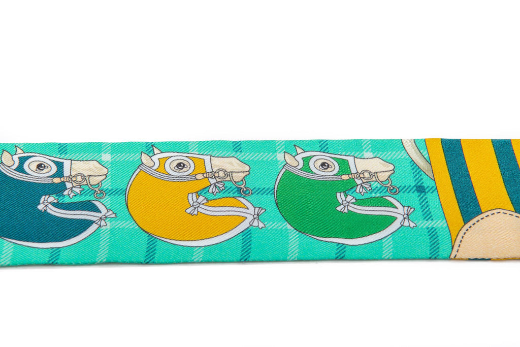 Hermès NIB Green Sellier Twilly Scarf