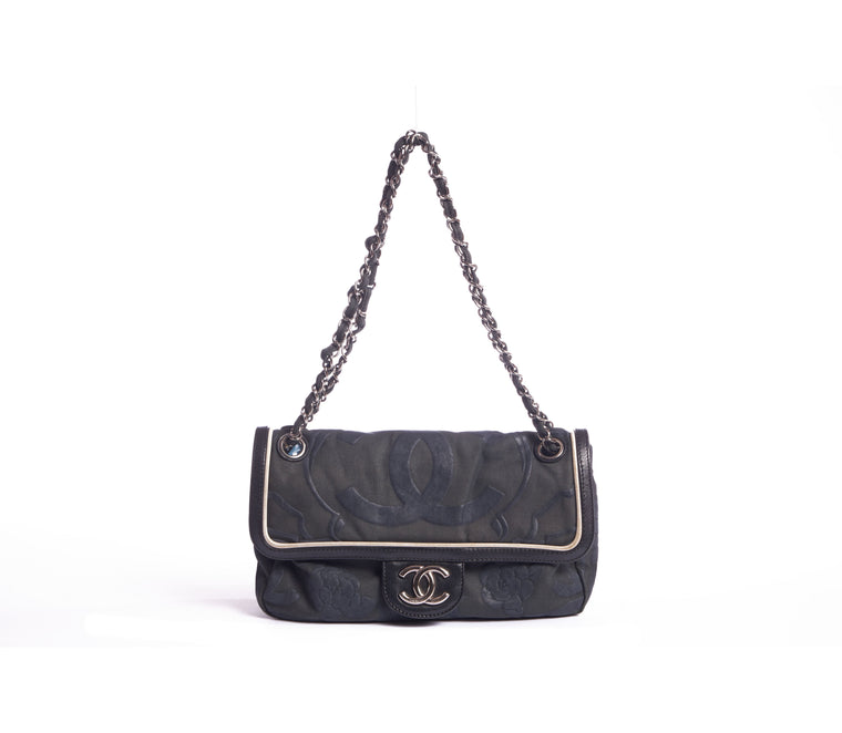 Chanel Olive Green & Silicon Logo Flap