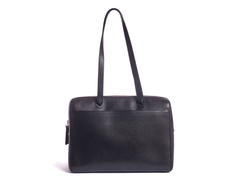 Chanel Epsom Black Leather Zipped Tote