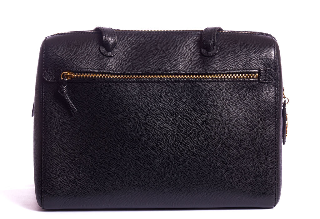 Chanel Epsom Black Leather Zipped Tote