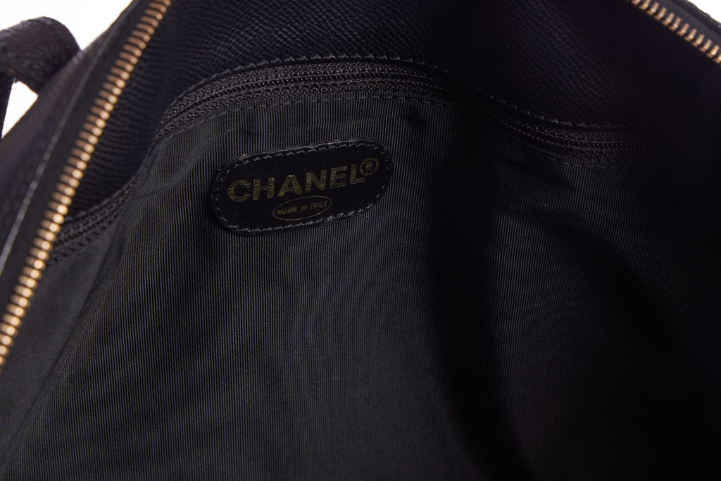 Chanel Epsom Black Leather Zipped Tote