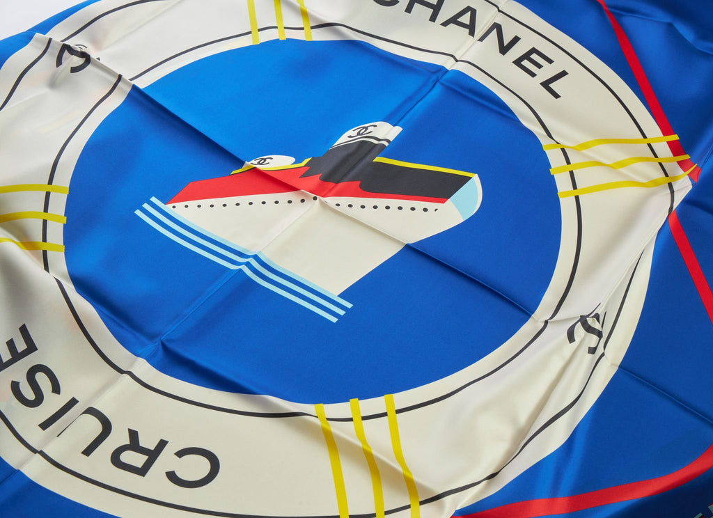 Chanel New La Pausa Blue Silk  Shawl