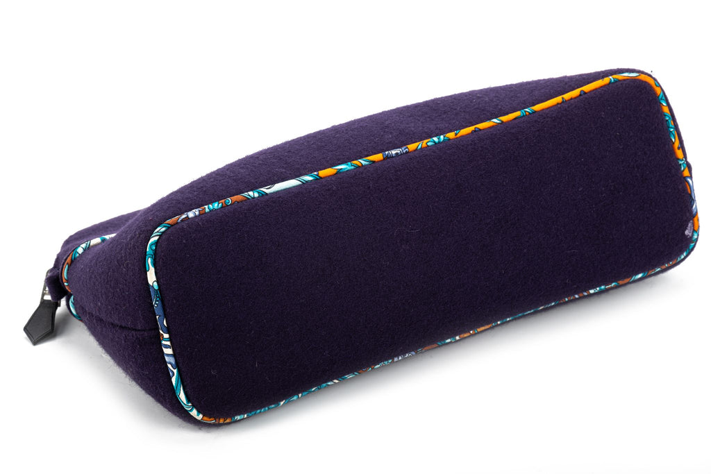 Hermes Blue Felt Bolide Silk Interior