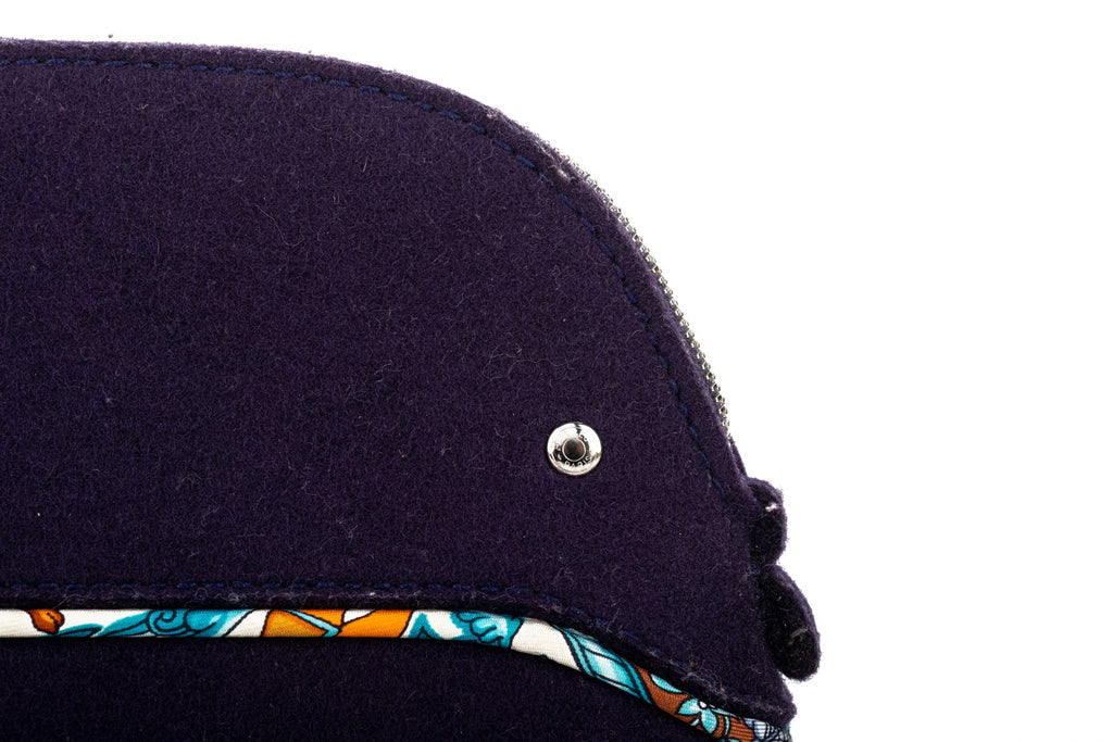 Hermes Blue Felt Bolide Silk Interior