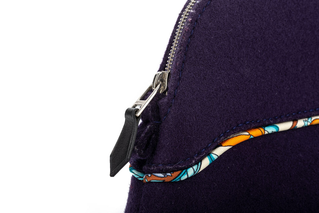 Hermes Blue Felt Bolide Silk Interior