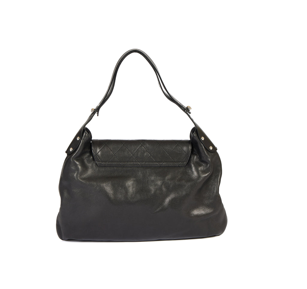 Chanel Black Caviar Leather Shoulder Bag