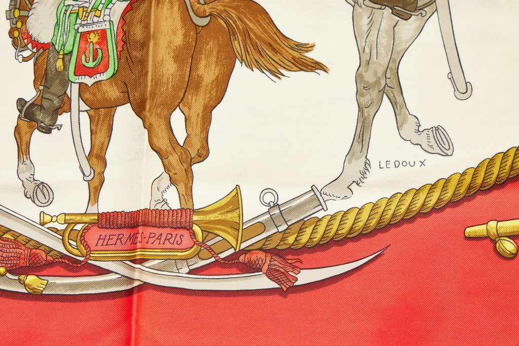 Hermès Red Marine et Cavalerie Scarf