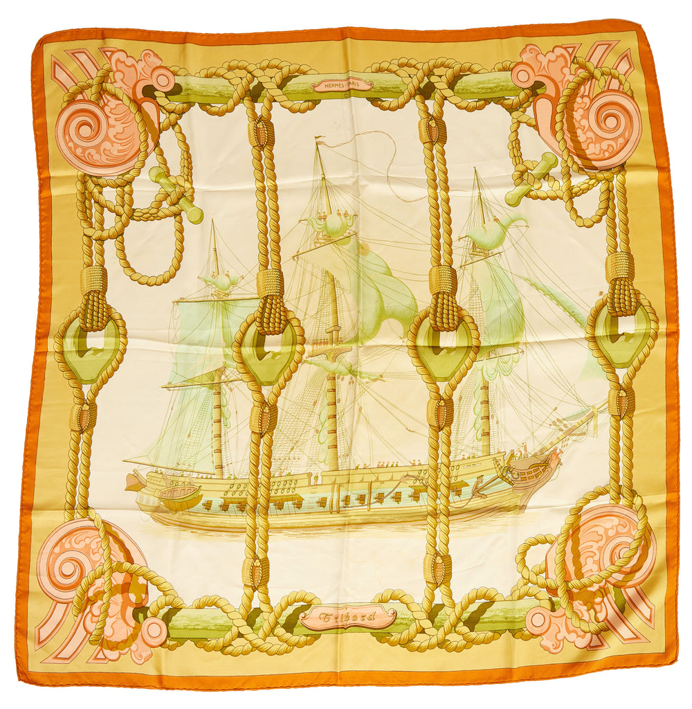 Hermès 90cm Silk Twill Tribord Scarf