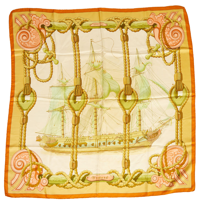 Hermès 90cm Silk Twill Tribord Scarf