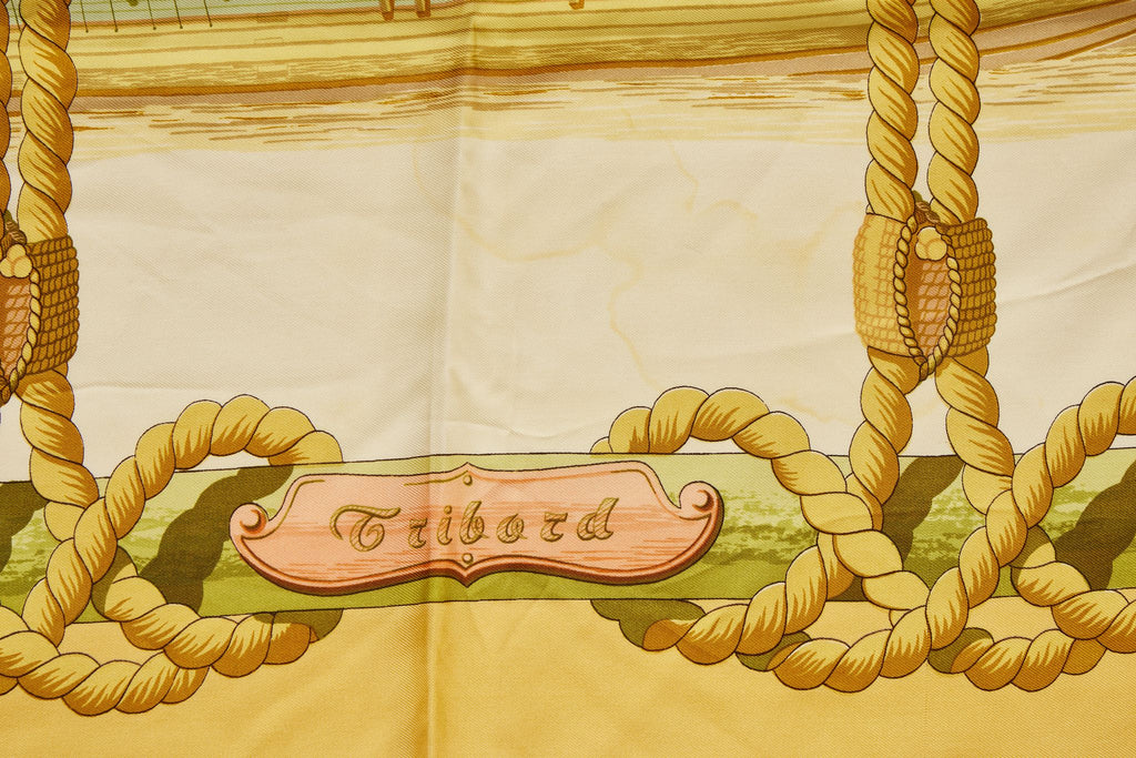 Hermès 90cm Silk Twill Tribord Scarf