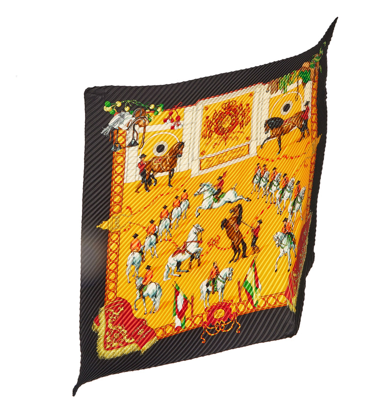 Hermès Escuela Andaluza Plissé Scarf
