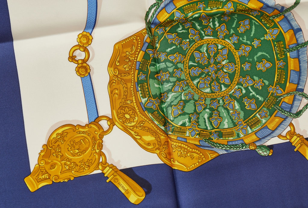 Hermes "Memoires" Blue Silk Scarf BNIB