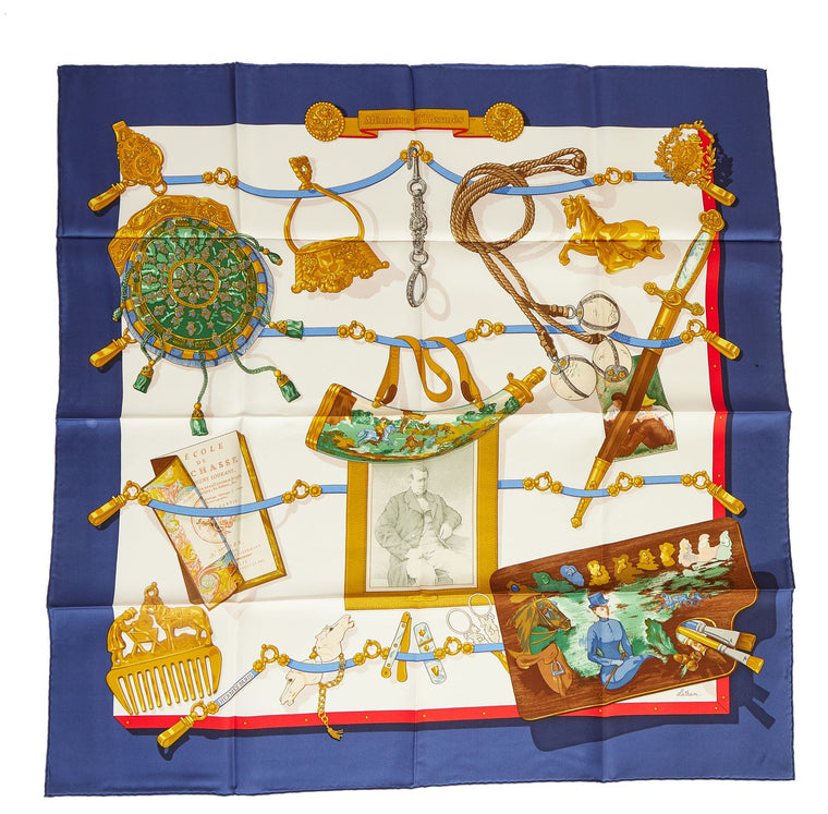 Hermes "Memoires" Blue Silk Scarf BNIB