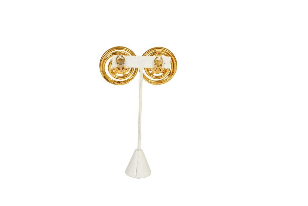 Chanel Oversize Clover Logo Earrings
