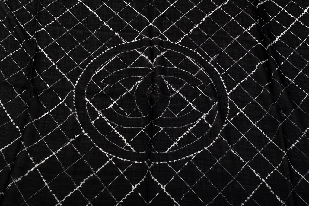 Chanel Black & White Cashmere Shawl