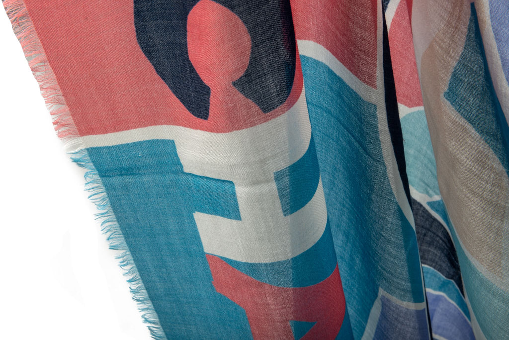 Chanel BN Multicolor Logo Cashmere Shawl