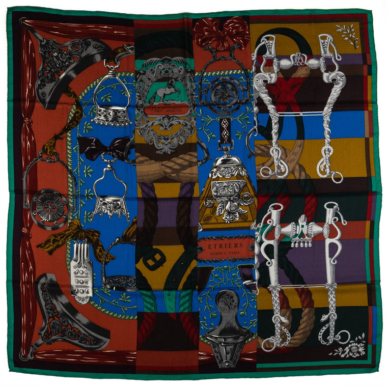 Hermes Etriers Multicolor Cashmere Shawl