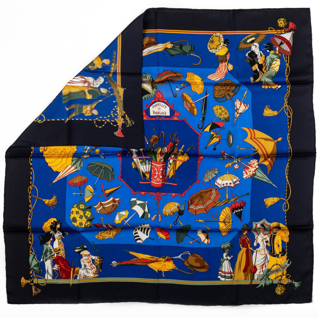 Hermes Collectible Umbrellas Silk Scarf