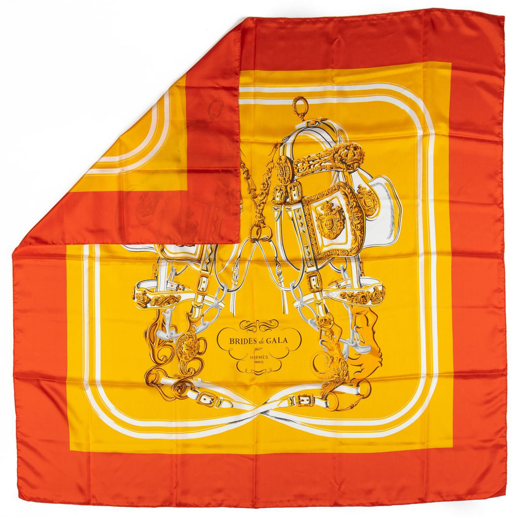 Hermès Orange Brides de Gala Silk Shawl