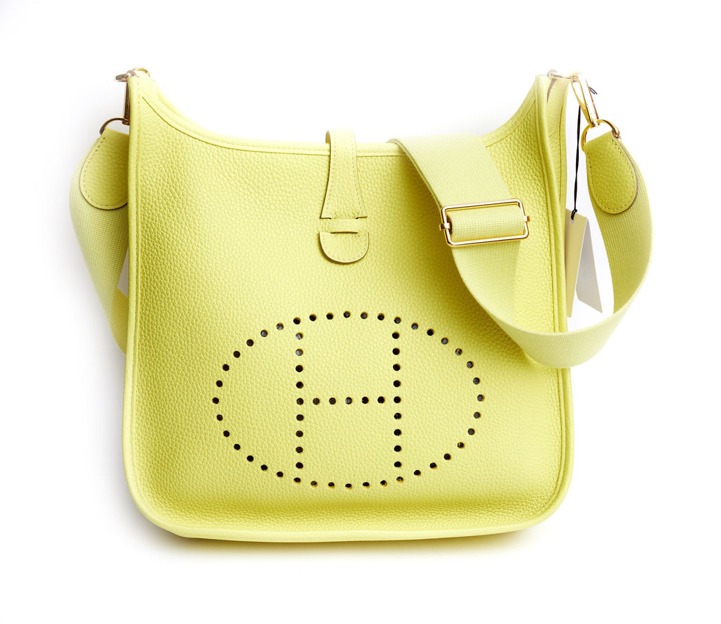 Hermès Lime Yellow Evelyne PM