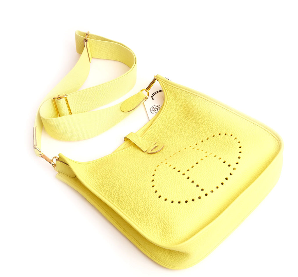 Hermès Lime Yellow Evelyne PM