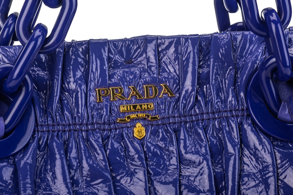 Prada BN Purple Rouched Patent Tote