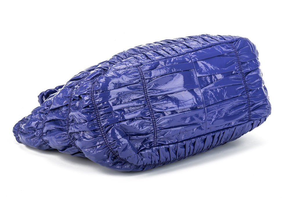 Prada BN Purple Rouched Patent Tote