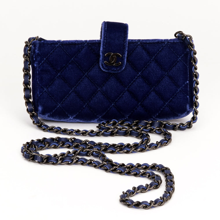 Chanel Blue Velvet Mini Cross Body Bag