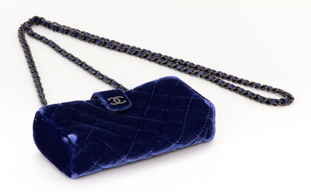 Chanel Blue Velvet Mini Cross Body Bag