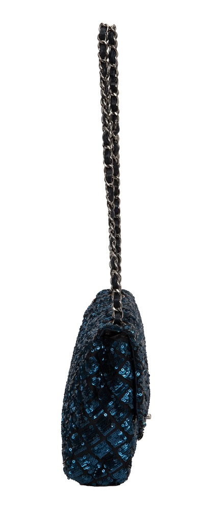 Chanel Navy & Black Sequin Evening Bag
