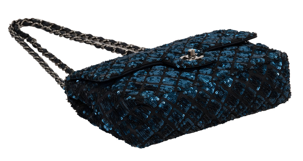 Chanel Navy & Black Sequin Evening Bag