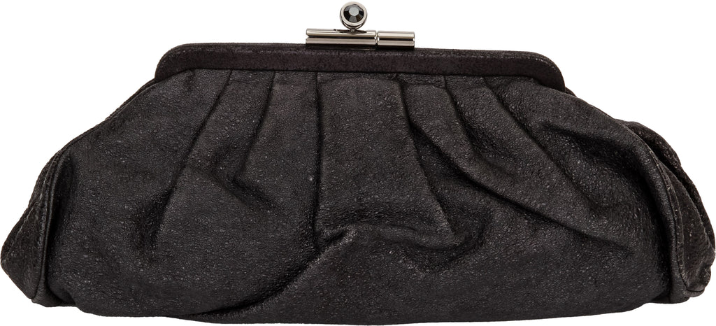 Chanel Pleated Glazed Leather Clutch
