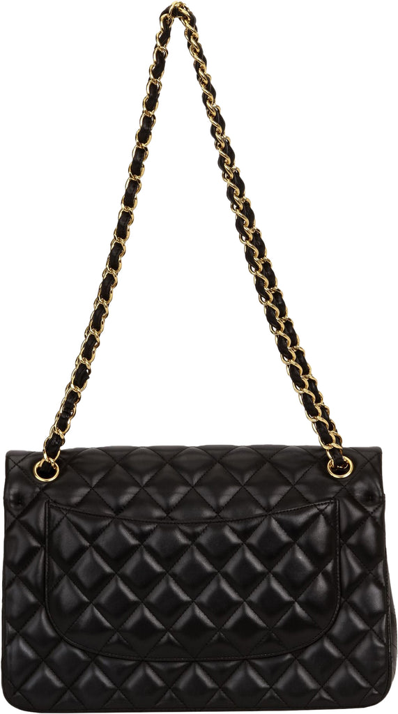 Chanel Black Lamb Jumbo Double Flap Gold