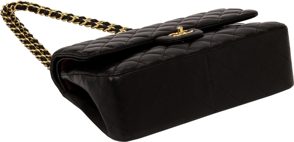 Chanel Black Lamb Jumbo Double Flap Gold