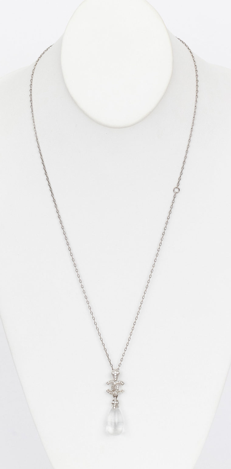 Chanel lucite drop pendant necklace