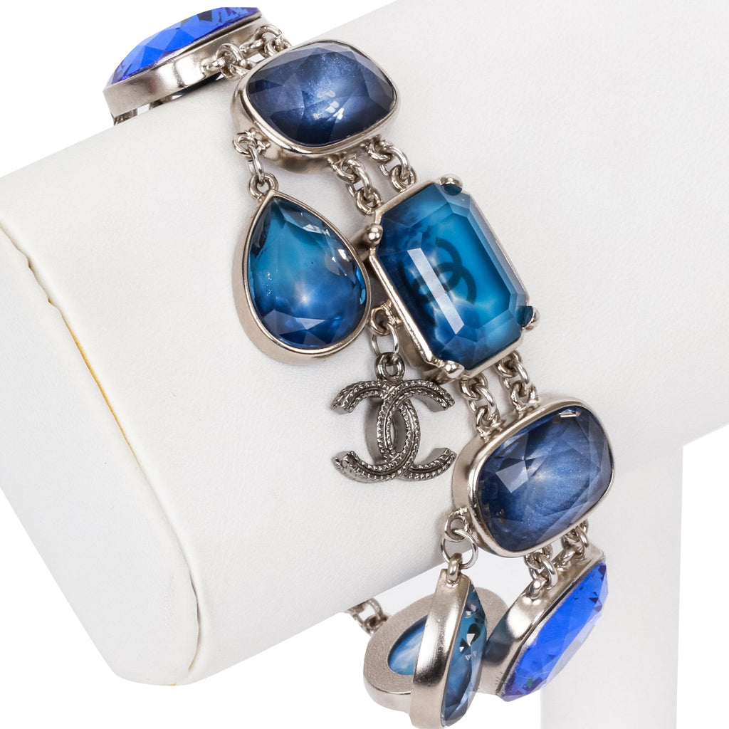 Chanel blue stones bracelet with charms