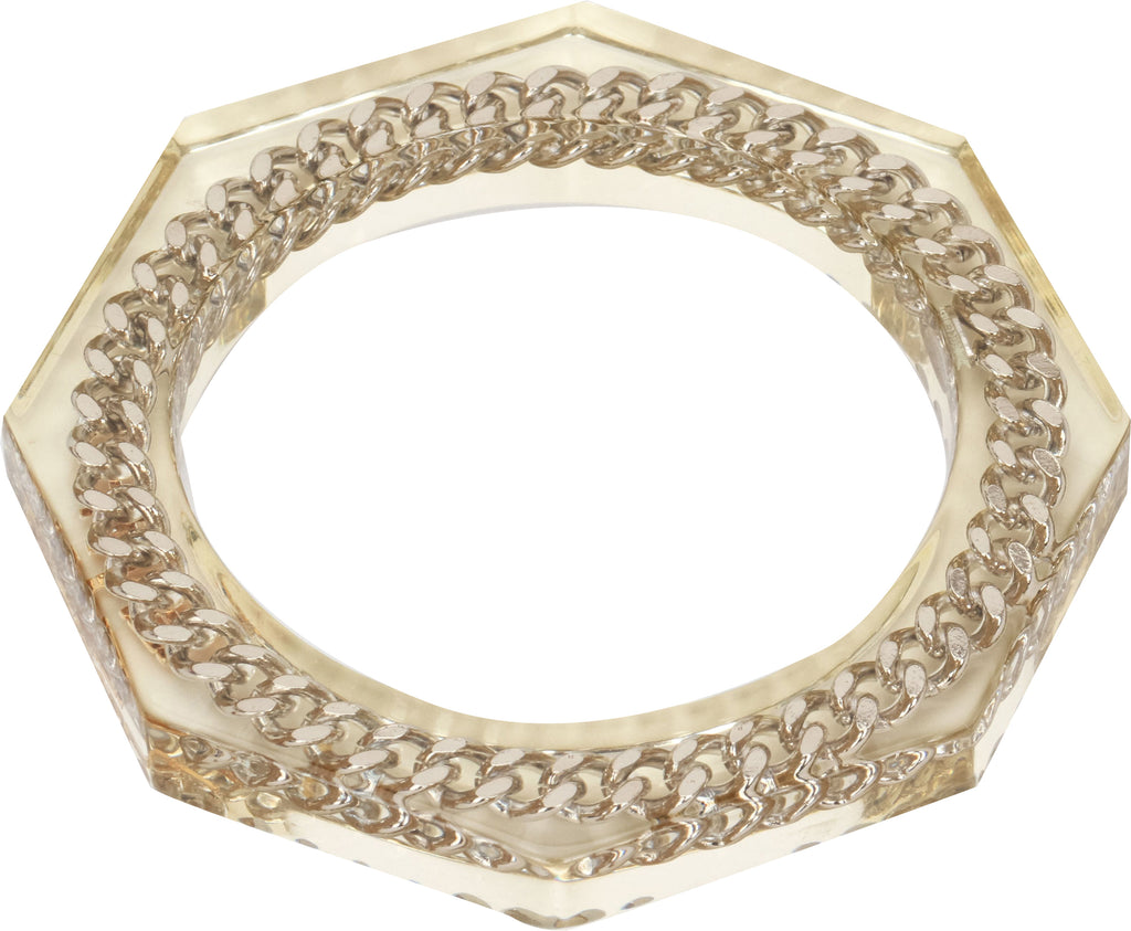 Chanel lucite octagonal bracelet w/chain