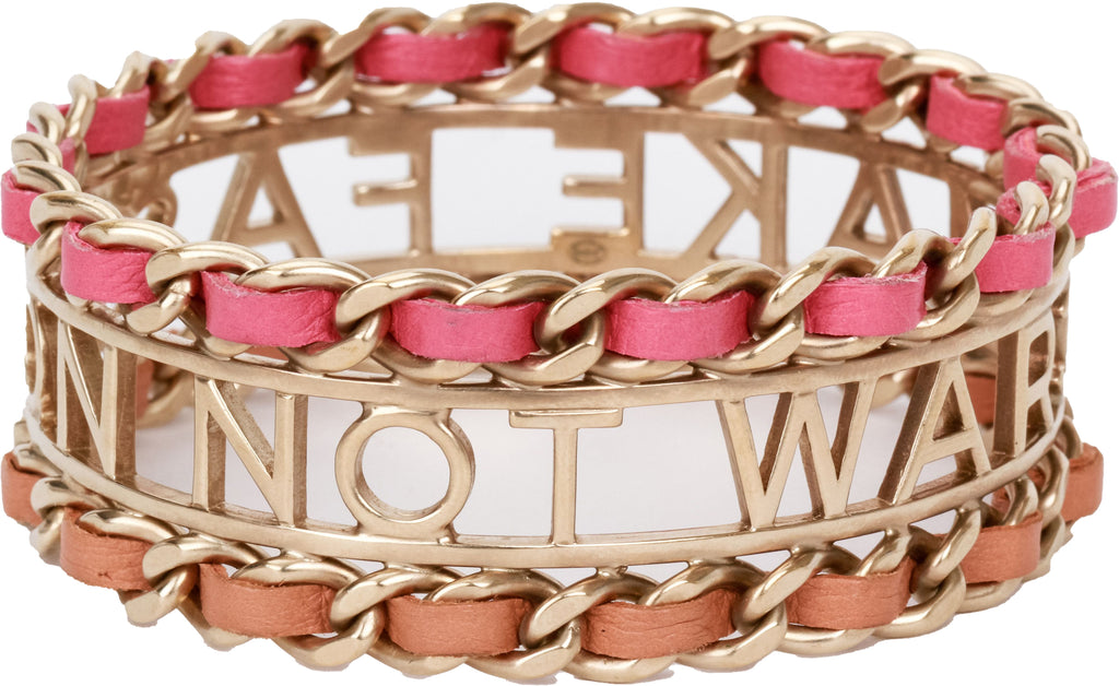 Chanel statement gold bangle bracelet