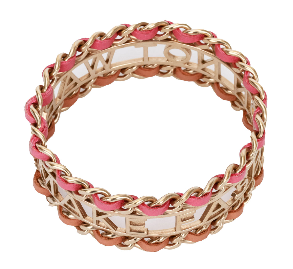 Chanel statement gold bangle bracelet