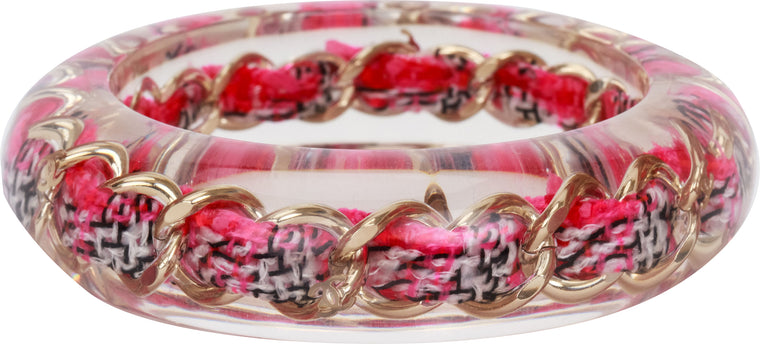 Chanel clear lucite chain inlay bracelet