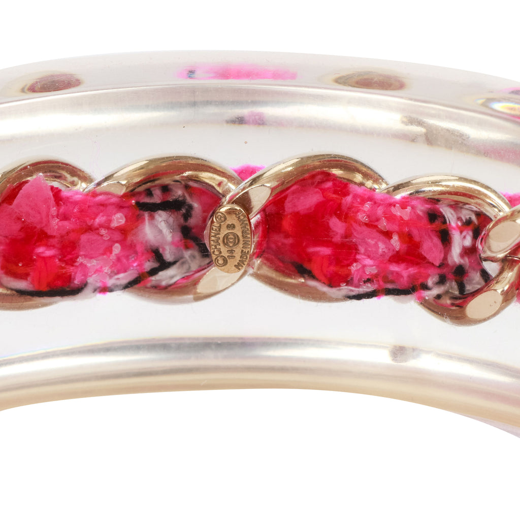 Chanel clear lucite chain inlay bracelet