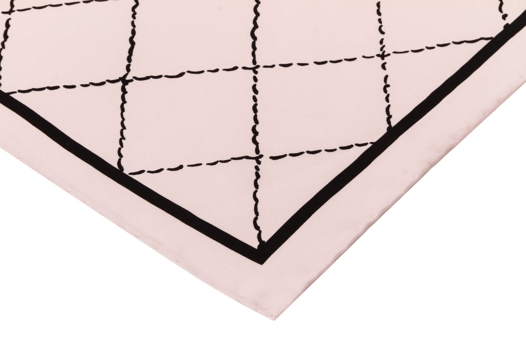 Chanel new pink and black quilted scarf