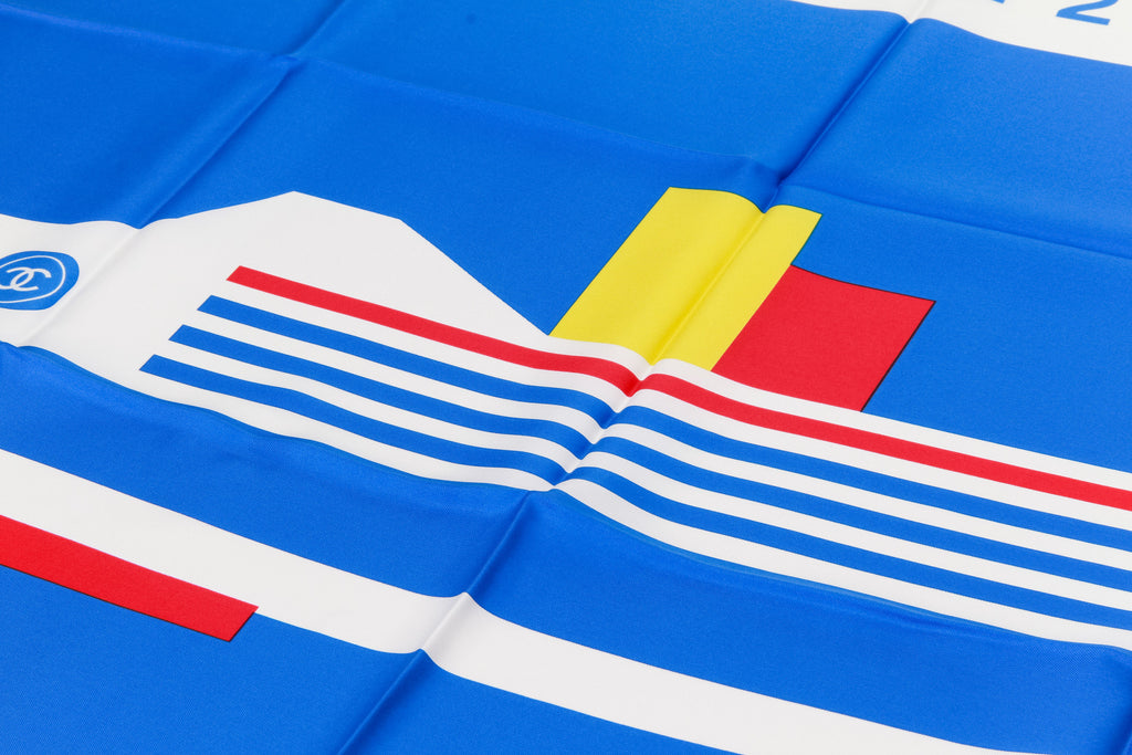 Chanel new white/blue/red/yellow scarf