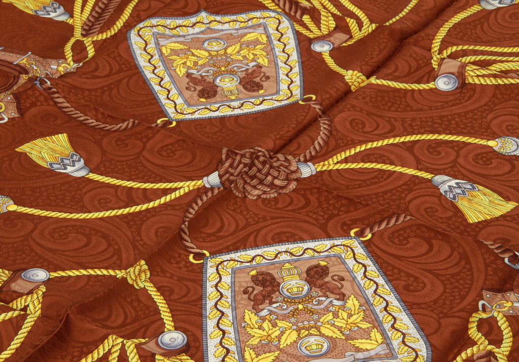 Basile 80s Brown Ribbons Silk Scarf