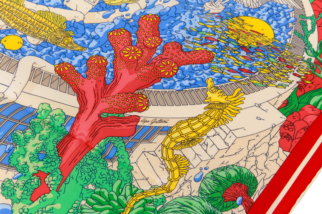 Hermes NIB Ex Libris Atlantis Scarf MD