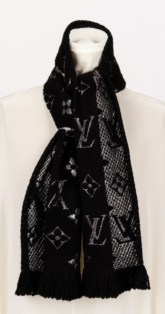 New Vuitton Black Shine Logomania Scarf