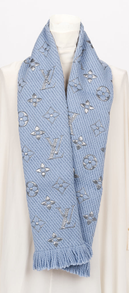 New Vuitton Blue  Shine Logomania Scarf